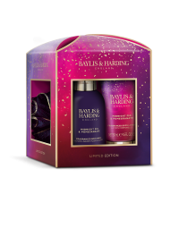 Baylis & Harding, Set cu smochine si rodie, burete de baie, gel de dus si lotiune de corp