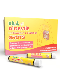 Bila si digestie Shots, 10 fiole buvabile, Justin Pharma