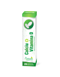 Calciu cu Vitamina D, 20 comprimate efervescente, Naturalis