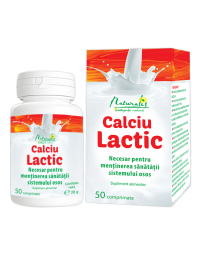 Calciu lactic, 50 comprimate, Naturalis 