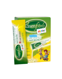 Solutie cu fibre vegetale gust neutru Casen Fibra Junior, 14 plicuri, Recordati