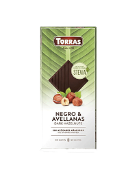 Ciocolata neagra cu alune si 54% cacao cu stevia, 125g, Torras