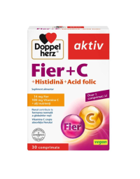 Doppelherz Fe+Vitamina C+histidina +acid folic, 30 tablete