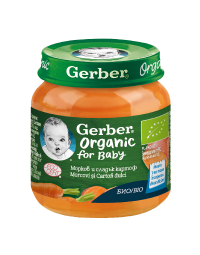 Gerber Bio Piure morcovi si cartofi dulci, 125g