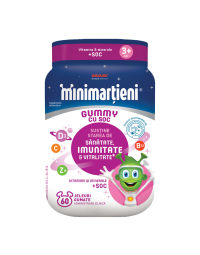 Jeleuri cu soc Minimartieni Gummy, 60 bucati, Walmark
