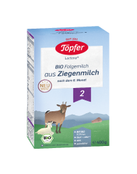 Formula de lapte praf pe baza de lapte de capra Bio 2, 6 luni+, 400 g, Topfer