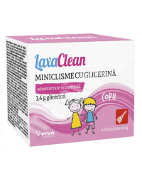 Miniclisme cu glicerina pentru copii Laxaclean, 6 miniclisme, Viva Pharma
