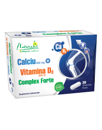 Calciu cu Vitamina D3 Complex Forte, 30 comprimate, Naturalis 