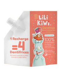 Rezerva Pasta de dinti pentru copii, 3-12 ani, Zmeura si litchi, 120 ml, Lilikiwi