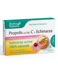 Propolis, Vitamina C naturala, echinacea, miere, 30 comprimate masticabile, Rotta Natura