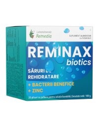 Saruri de rehidratare + bacterii benefice si zinc Reminax Biotics, 20 plicuri, Remedia