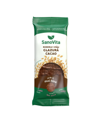 Rondele din grau cu glazura de cacao, 66 gr, Sanovita