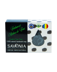 Sapun Natural Carbune si Arbore de Ceai, 90g, Savonia