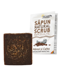 Sapun natural scrub anticelulitic namol si cafea,120g, Techir