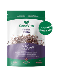 Seminte de chia, punga cu zipper, 500g, Sanovita