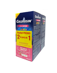 Pachet Sirop tuse seaca si productiva Coldtusin Junior, 120ml + 120ml, Perrigo