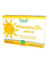 Naturalis Vitamina D3 2000 UI, 30 comprimate