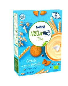 Nestle Naturnes Cereale Bio, gust de Biscuiti, 200g