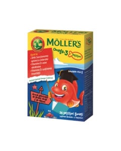 Moller's Omega-3 aroma capsuni, 36 pestisori gumati