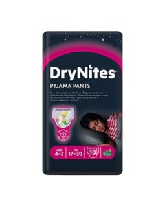 Huggies DryNites Conv 4-7 ani,Fetite 17-30kg, 10 bucati