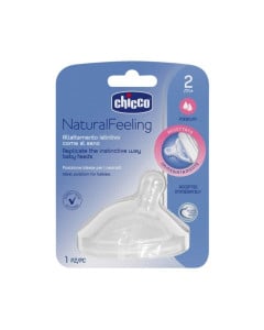 Chicco Natural Feeling Tetina silicon 1buc, flux mediu, 2l+ 81023-7