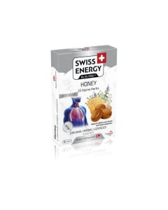 Swiss Energy pastile pentru gat cu Miere + 20 de Ierburi Alpine, 12 comprimate 