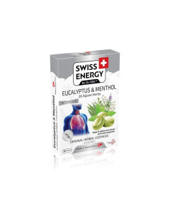 Swiss Energy pastile pentru gat cu Menta + Eucalipt + 20 de Ierburi Alpine, 12 comprimate 