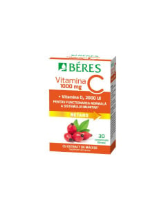 Beres Vitamina C 1000 mg + Vitamina D3 2000 UI, 30 comprimate