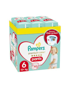 Pampers Premium Care Pants Scutece-chilotel Marimea 6, 15 kg+, 93 bucati
