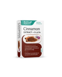 Rotta Natura Cinnamon EXTRACT + Crom si Zinc, 30 capsule