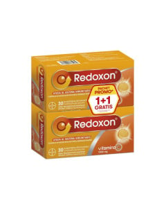 Pachet Redoxon Vitamina C 1000mg cu aroma de portocale, 30 + 30 comprimate efervescente