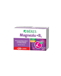 Beres Magnesium + B6, 50 tablete + 10 tablete Cadou