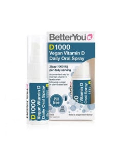 Spray oral vegan cu vitamina D, 1000UI, 15ml, BetterYou