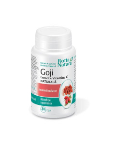Goji Extract + Vitamina C naturala, 30 comprimate masticabile, Rotta Natura