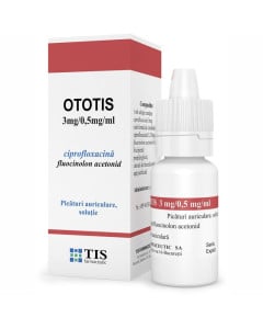 Ototis 3 mg / 0.5 mg / ml x 10 ml picaturi auriculare solutie  TIS 