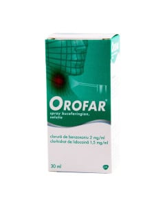 Orofar 2 mg / ml + 1,5 mg / ml x 30 ml spray bucofaringian, sol.