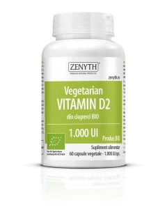 Vegetarian Vitamin D2 1000 UI,  60 capsule, Zenyth