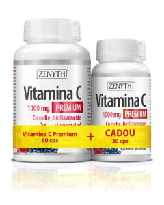 Vitamina C Premium RODIE si bioflavonoide 1000 mg, 60 caps. + 30 caps. CADOU, Zenyth