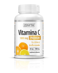 Vitamina C Premium cu CITRICE si bioflavonoide 1000 mg,  60 capsule, Zenyth