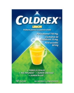 Coldrex Lemon x 10 plicuri x 5 g pulbere pentru solutie orala