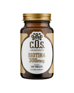 Biotina, Vitamina B7 300 mcg, 100 tablete, COS Laboratories
