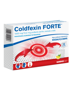 Coldfexin FORTE, 1000 mg/12,2 mg pulbere pentru soluție orala, 10 plicuri, Sandoz