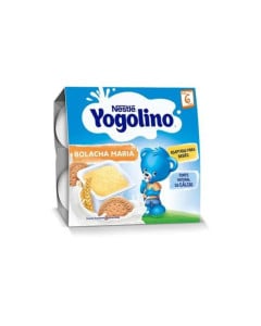 Gustare gris cu lapte si biscuiti Yogolino, +6 luni, 4 x 100g, Nestle