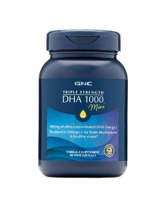 Acizii Grasi DHA Omega-3 Mini, Triple Strength DHA 1000 Mini, 90 capsule, GNC