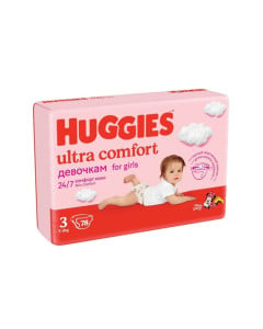 Scutece Girl Ultra Comfort, Nr.3, 5 -9 Kg, 78 bucati, Huggies