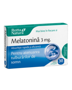 Melatonina 3 mg, 30 tablete sublinguale, Rotta Natura