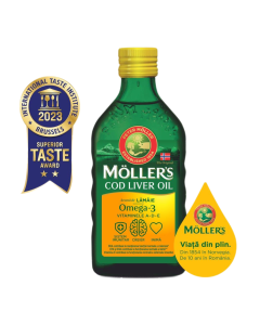 Moller's cod liver oil Omega 3 cu lamaie, 250ml