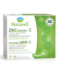 Naturell Zinc Organic+C, 60 comprimate, USP