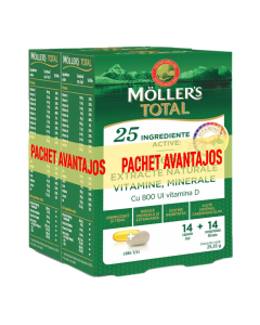 Pachet 2 bucati * Moller's Total, 14 capsule + 14 comprimate
