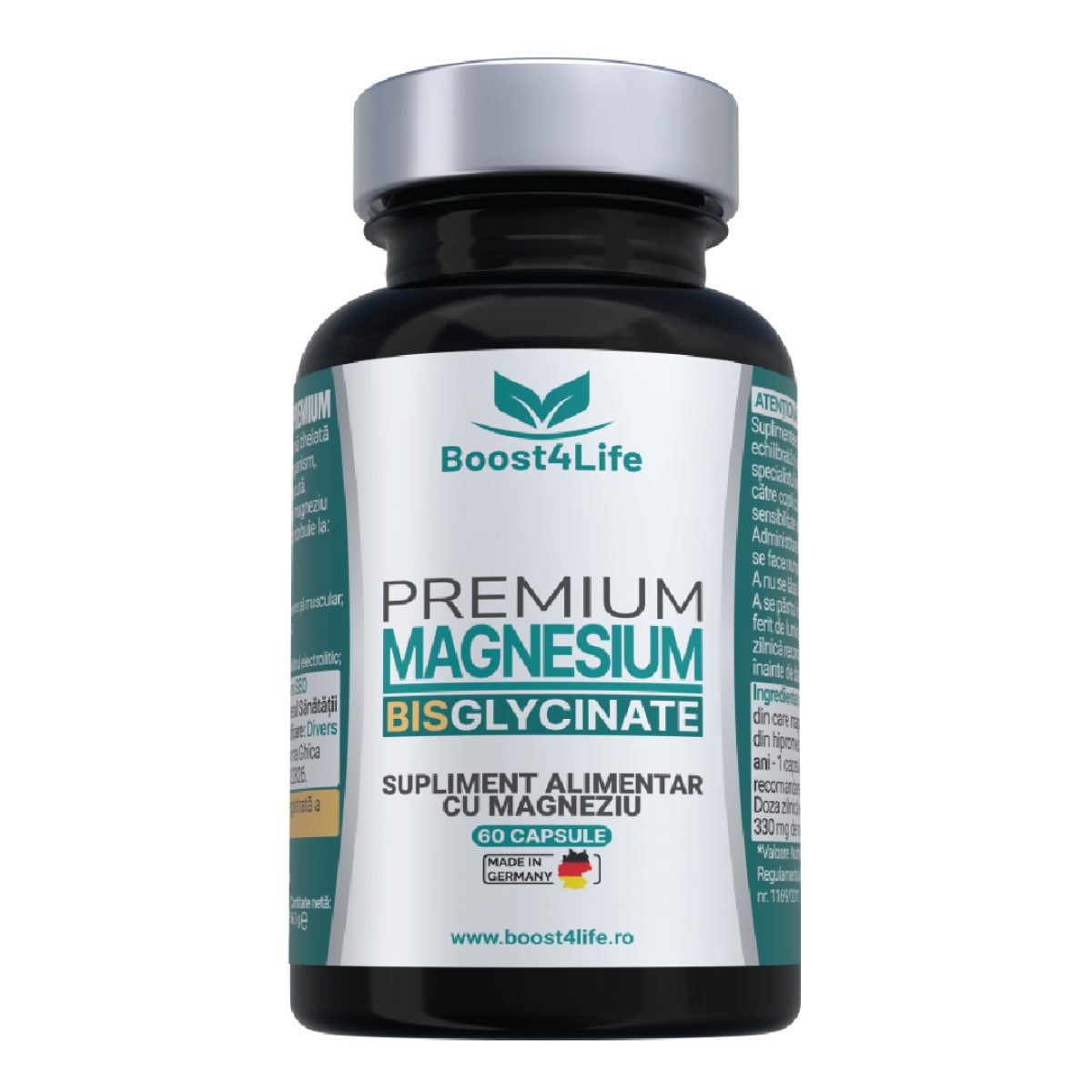 Magneziu bisglicinat Premium, 60 capsule, Boost4Life